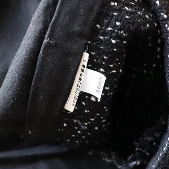 Mango Size 6 Black Speckled Lined Open Front Made in Morocco Mini Fringe Skirt - Picture 10 of 10